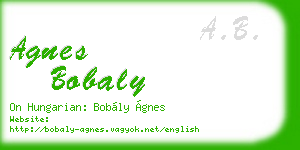 agnes bobaly business card