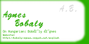 agnes bobaly business card